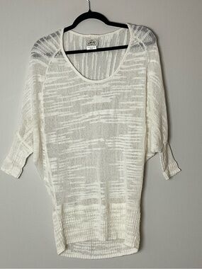 Ariat Mindy Pullover Sweater Lightweight Ivory Western Boho Lagenlook Size M